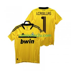 Camisolas de futebol Real Madrid I.CASILLAS 1 2011 2012 Guarda Redes Retro Equipamento Principal Manga Curta